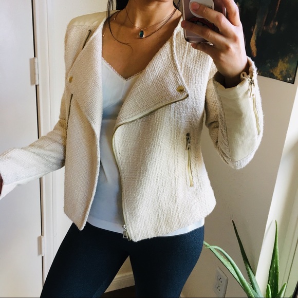 Banana Republic Jackets & Blazers - Banana Republic tweed leather moto jacket